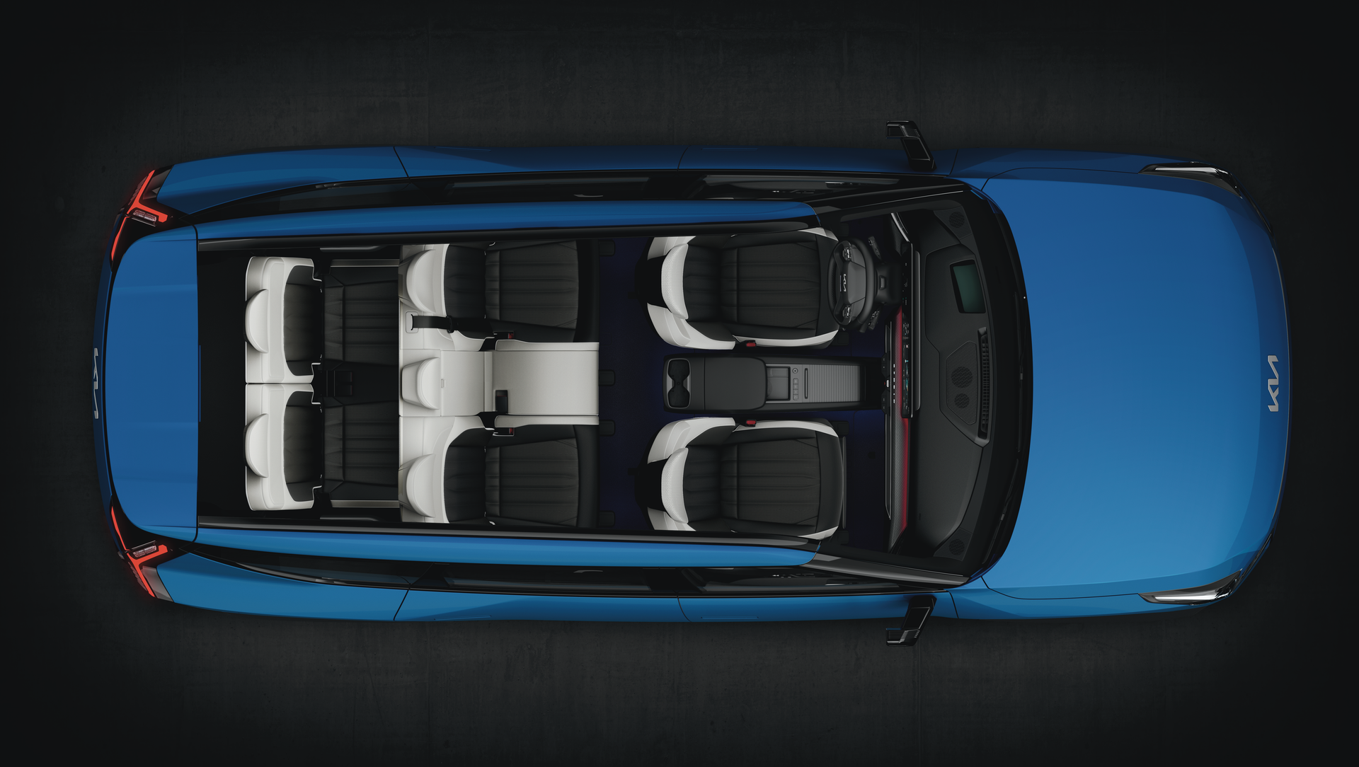 Kia EV9 Interieur 7 Of 6 Zitplaatsen Bovenaanzicht