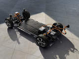 Kia EV6 Batterij met banden op een plein bovenaanzicht