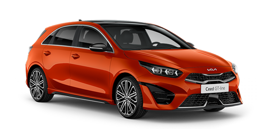Kia Ceed GT Line rood modelfoto schuinvoor