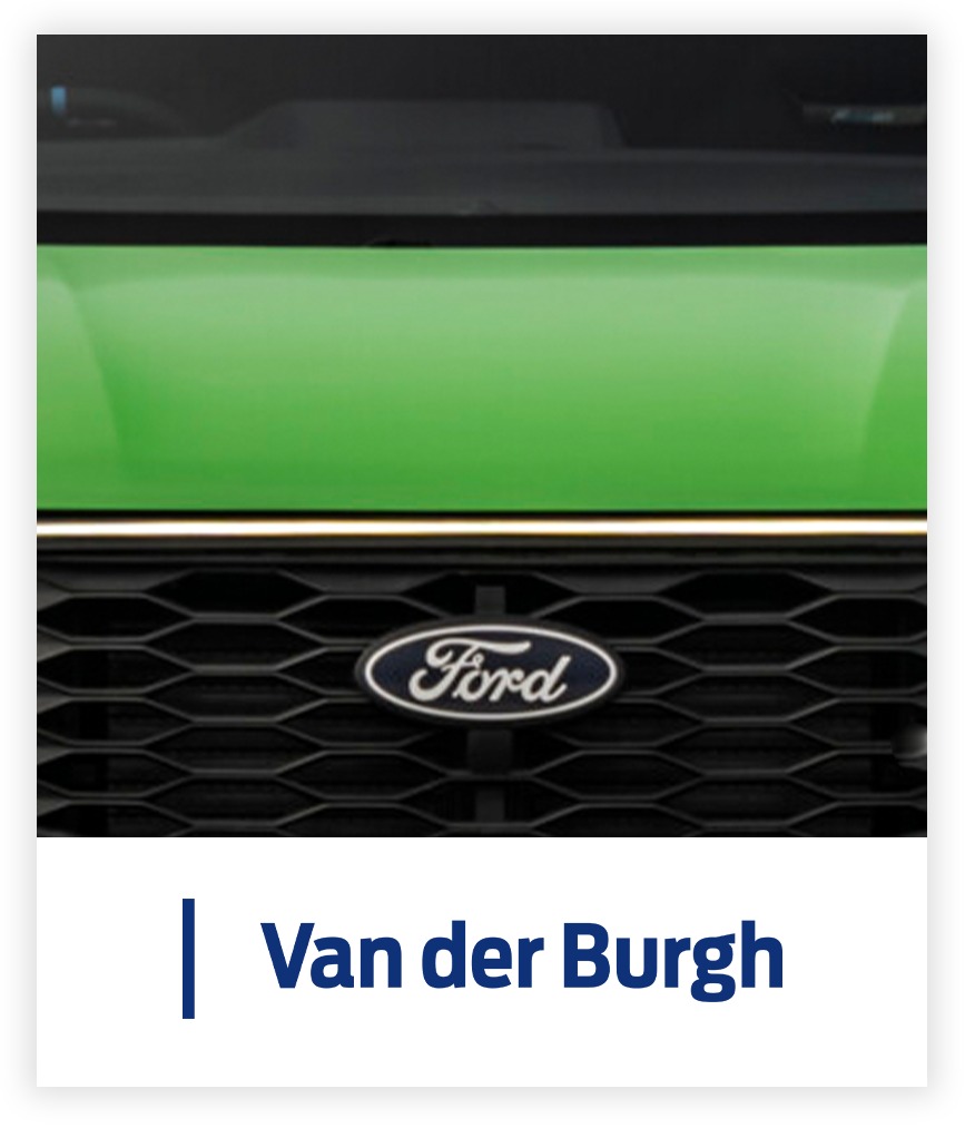Van Der Burgh logo met Ford grille