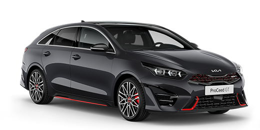 Modelfoto Kia Proceed Zwart zonder achtergrond schuin voor